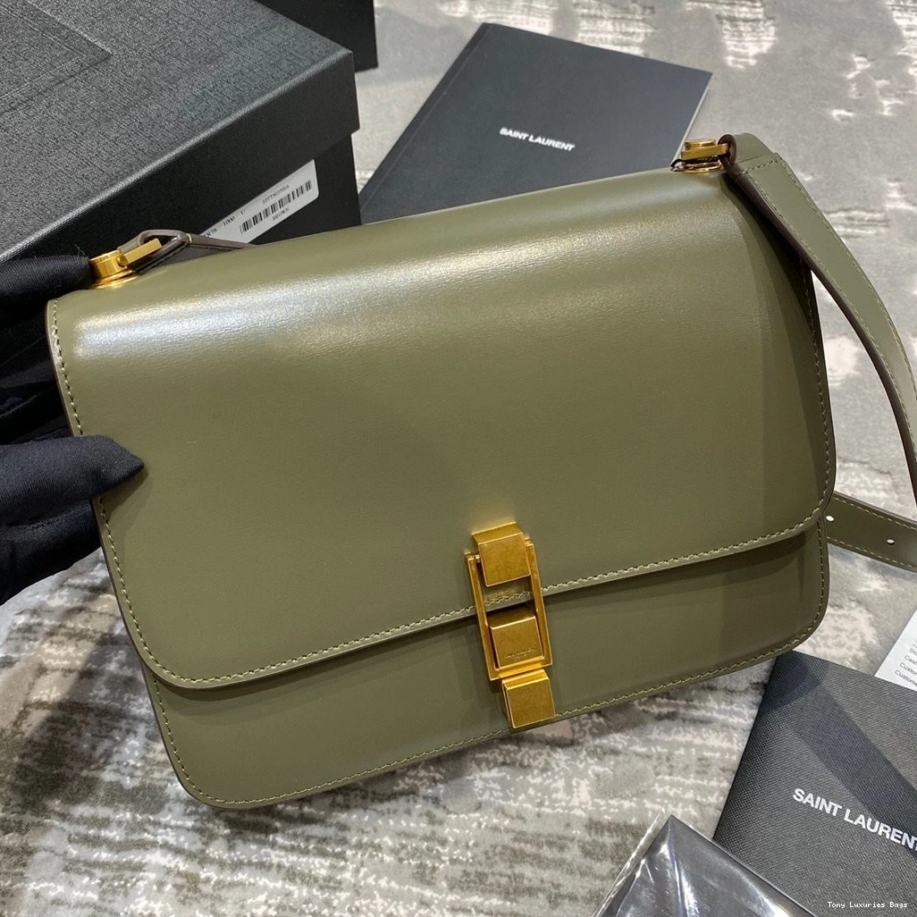 Tony Luxuries LOULOU SMOOTH IN LEATHER SATCHEL CARRE YSL 0714